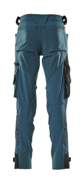 Zoom bild av Byxor med knäfickor, mörk petrolium