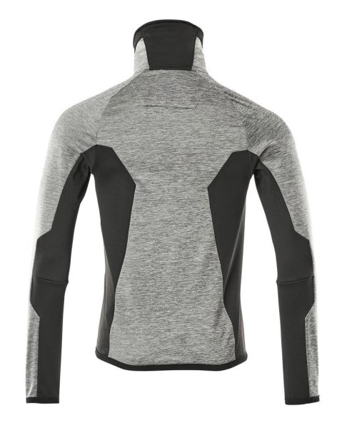 Zoom bild av Fleecetröja med blixtlås, gråmelerad/svart