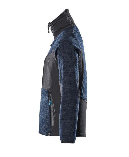 Zoom bild av Stickad jacka med blixtlås, mörk marin/svart