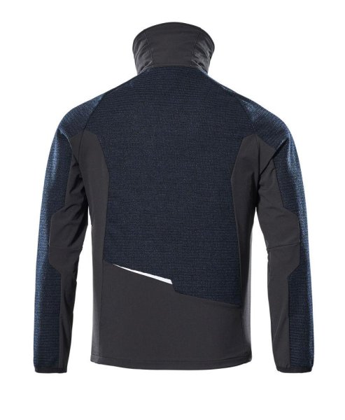 Zoom bild av Stickad jacka med blixtlås, mörk marin/svart