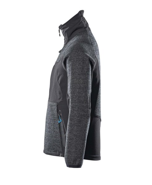 Zoom bild av Stickad jacka med blixtlås, svart