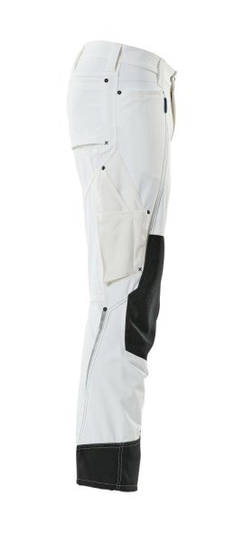 Zoom bild av Byxor med knäfickor, vit