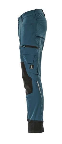 Zoom bild av Byxor med knäfickor, mörk petrolium