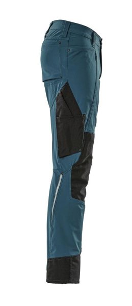 Zoom bild av Byxor med knäfickor, mörk petrolium