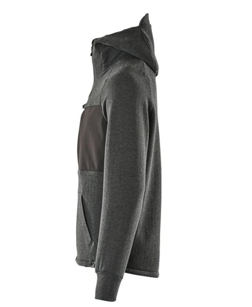 Zoom bild av Huvtröja med blixtlås, svart