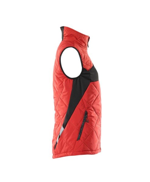Zoom bild av Dam termoväst, signal röd/svart