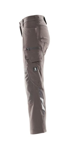 Zoom bild av Dam byxor med knäfickor, mörk antracite