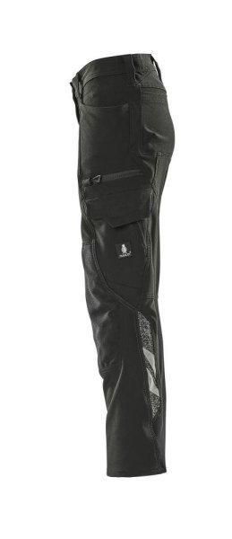 Zoom bild av Dam byxor med knäfickor, svart