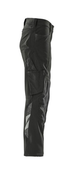 Zoom bild av Dam byxor med knäfickor, svart