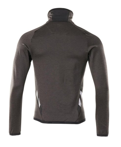 Zoom bild av Fleecetröja med blixtlås, mörk antracite/svart