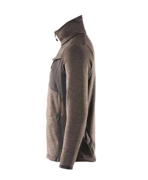 Zoom bild av Stickad tröja med blixlås, mörk antracite/svart