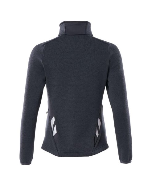 Zoom bild av Dam stickad tröja med blixtlås, mörk marin