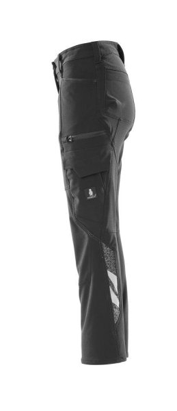 Zoom bild av Dam byxor med lårficka, svart