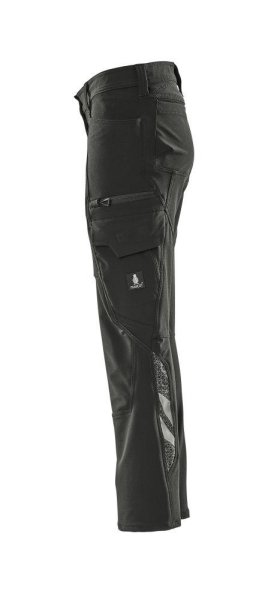 Zoom bild av Dam byxor med lårficka, svart