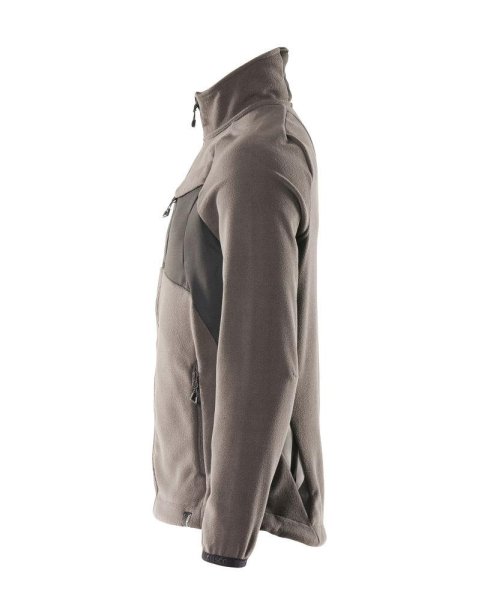 Zoom bild av Fleecejacka med blixlås, mörk antracite/svart