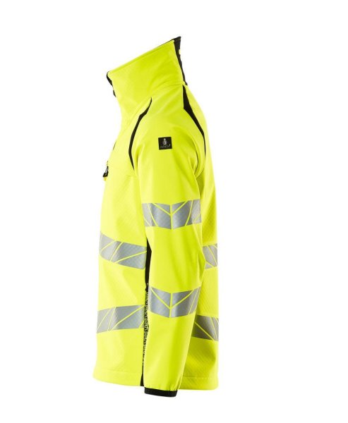 Zoom bild av Softshelljacka, gul/svart