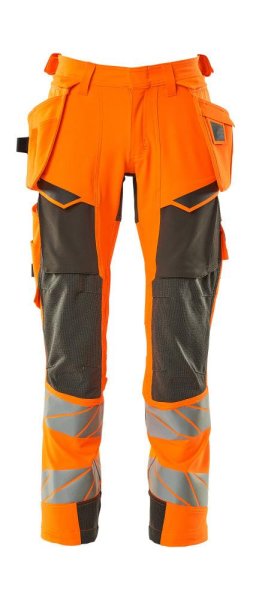 Zoom bild av Byxor med hängfickor, orange/mörk antracit