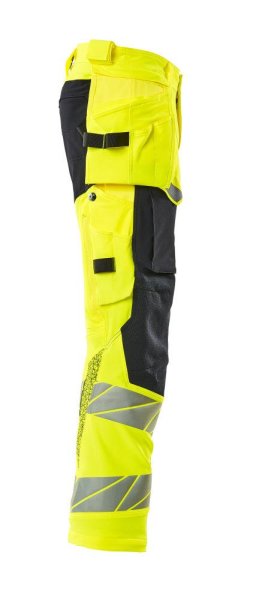 Zoom bild av Byxor med hängfickor, gul/mörk marin