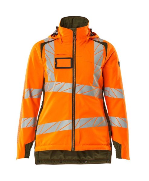 Zoom bild av Dam vinterjacka, orange/mossgrön