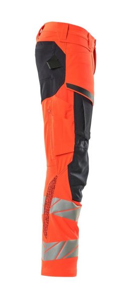 Zoom bild av Byxor med knäfickor, röd/mörk marin