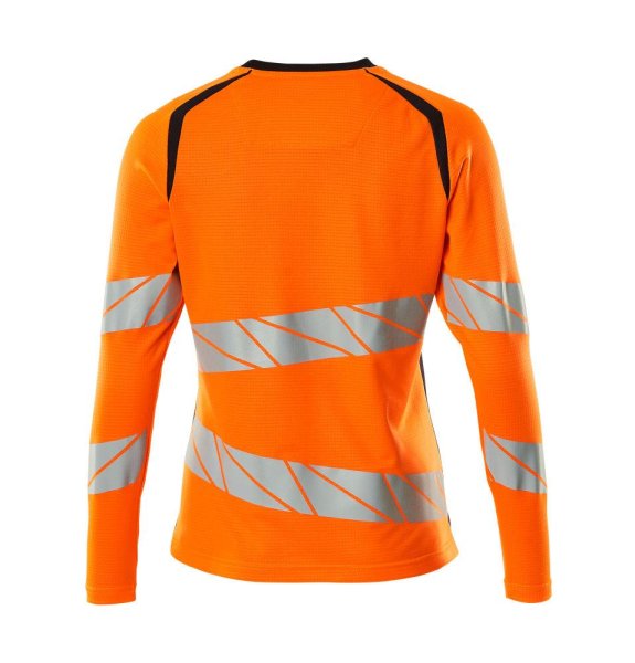 Zoom bild av Dam långärmad t-shirt, orange/mörk marin