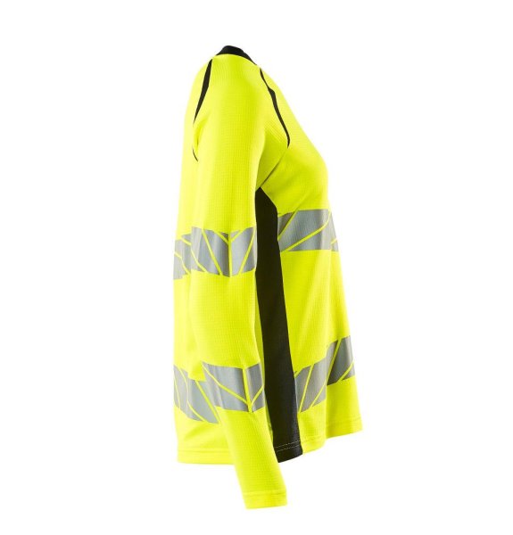 Zoom bild av Dam långärmad t-shirt, gul/mörk marin