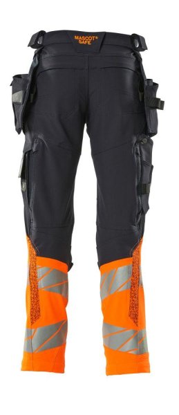 Zoom bild av Byxor med hängfickor, mörk marin/orange