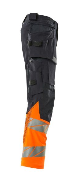 Zoom bild av Byxor med hängfickor, mörk marin/orange