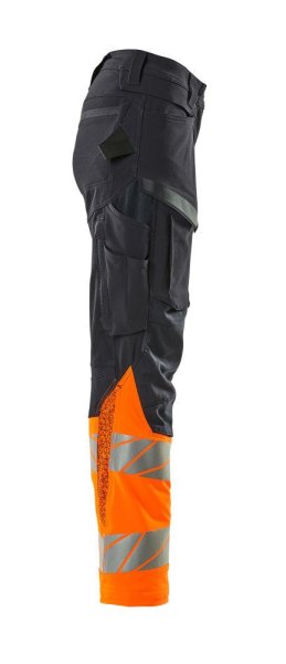 Zoom bild av Dam byxor med knäfickor, mörk marin/orange