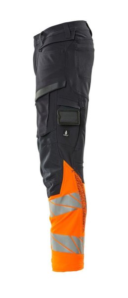 Zoom bild av Byxor med knäfickor, mörk marin/orange