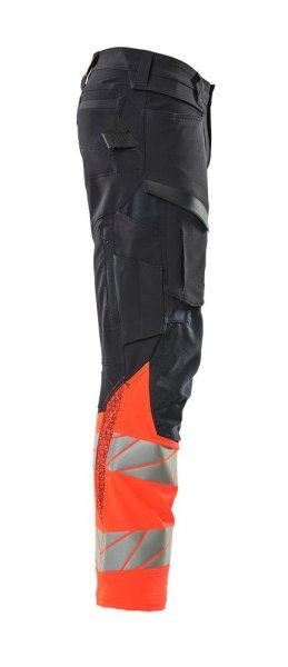 Zoom bild av Byxor med knäfickor, mörk marin/röd