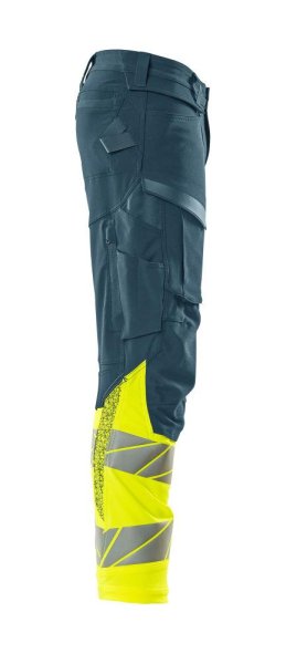 Zoom bild av Byxor med knäfickor, petrolium/gul