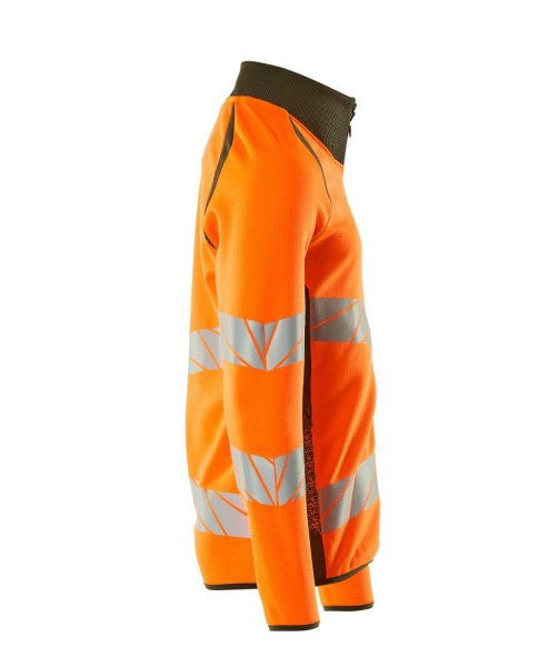 Zoom bild av Sweatshirt med blixtlås, orange/mossgrön