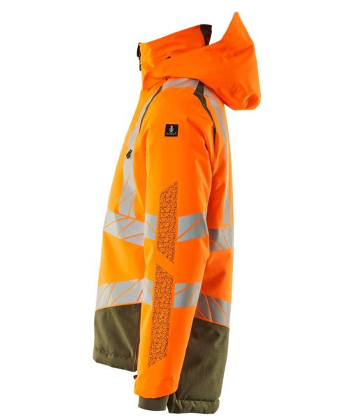 Zoom bild av Vinterjacka, orange/mossgrön