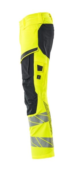 Zoom bild av Byxor med knäfickor, gul/mörk marin