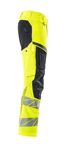 Zoom bild av Byxor med knäfickor, gul/mörk marin