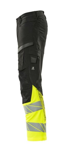 Zoom bild av Byxor med knäfickor, svart/gul