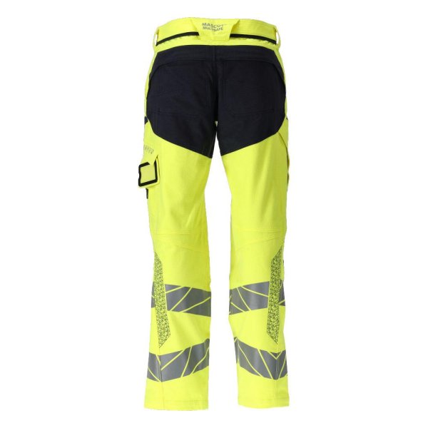 Zoom bild av Byxor med knäfickor, gul/mörk marin