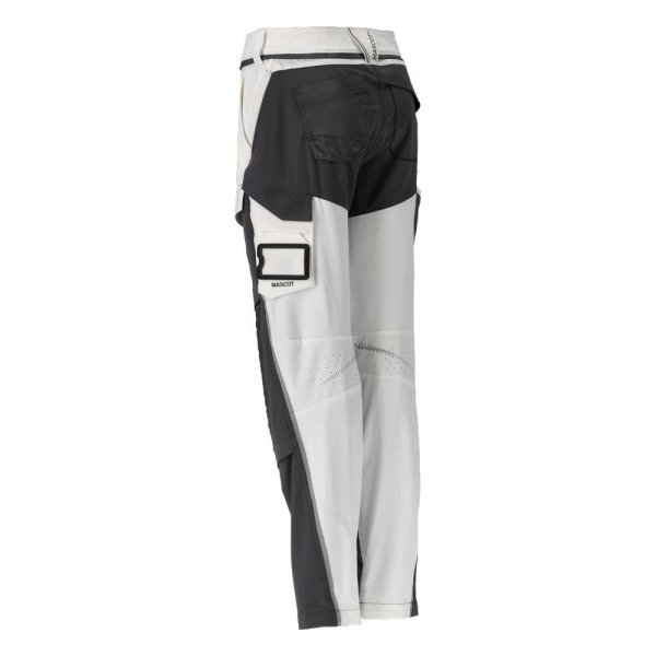 Zoom bild av Byxor dam med knäfickor målare, vit/stengrå