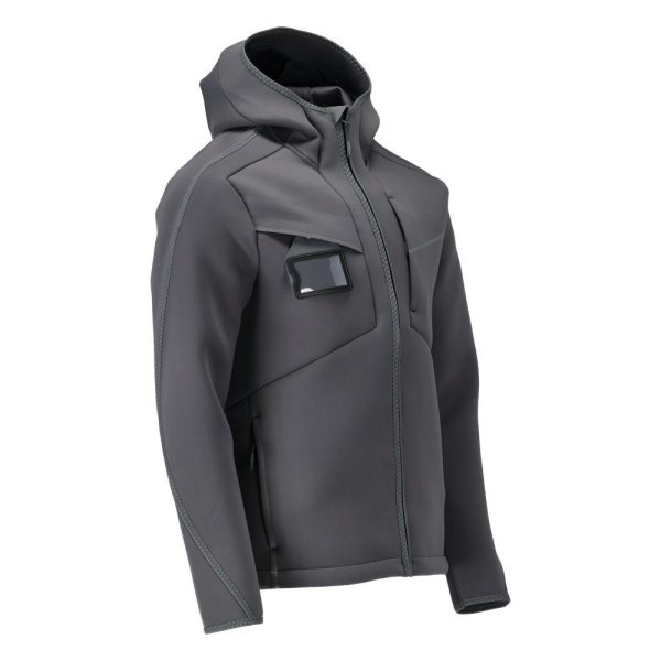 Zoom bild av Softshelljacka med huva Herr | Stengrå