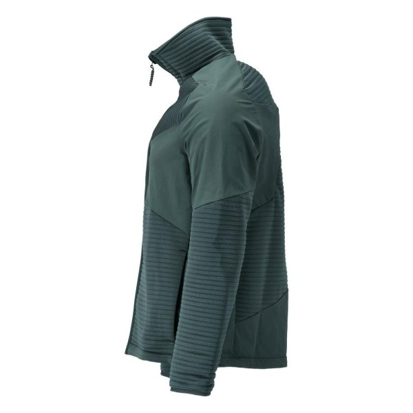 Zoom bild av Fleecetröja med zip och foder | Skogsgrön