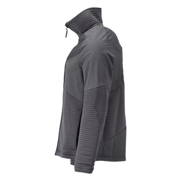 Zoom bild av Fleecetröja med zip och foder | Stengrå