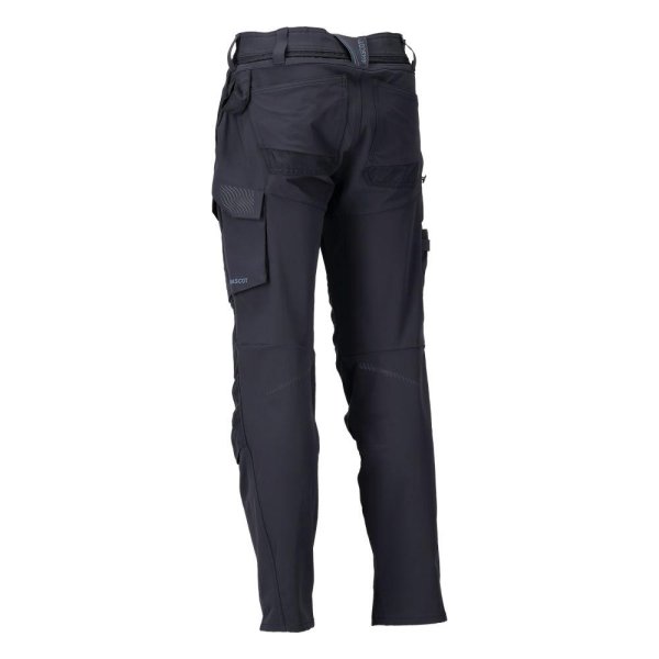 Zoom bild av Byxor med knäfickor, mörk marin