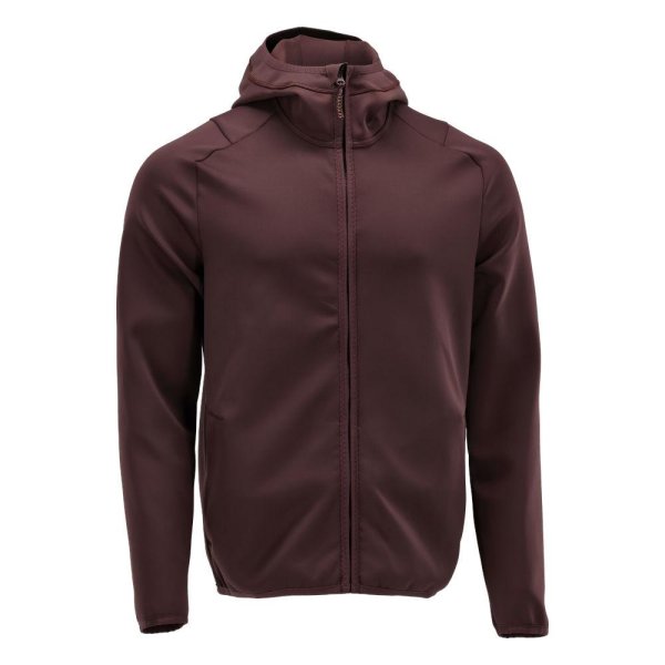 Zoom bild av Fleecetröja med huva, Herr | Vinröd