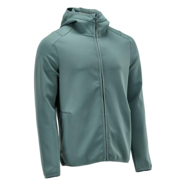 Zoom bild av Fleecetröja med huva, Herr | Ljus Skogsgrön