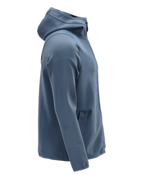 Zoom bild av Fleecetröja med huva, Herr | Stenblå