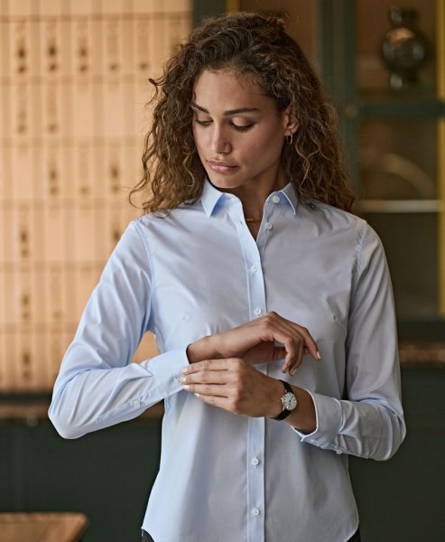 Zoom bild av Women's Stretch Luxury Shirt Light Blue