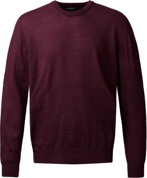 Zoom bild av Milan mens pullover round-neck, burgundy melange