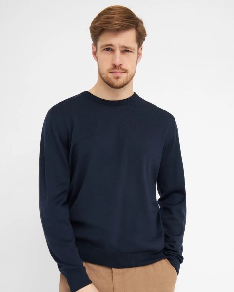 Zoom bild av Milan mens pullover round-neck, dark navy