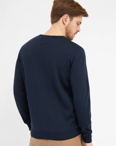 Zoom bild av Milan mens pullover round-neck, dark navy
